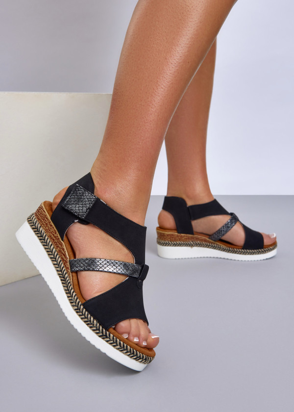 Black Open-Toe Platform Sandals 4