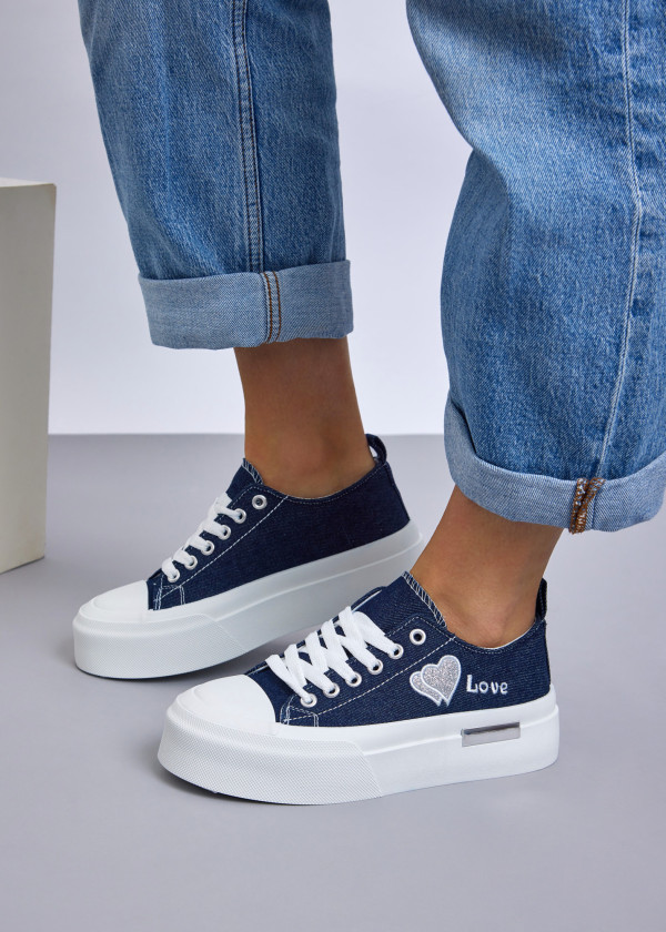 Denim Love Platform Sneakers