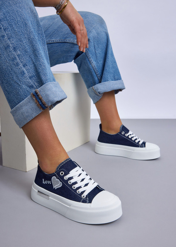 Denim Love Platform Sneakers 1