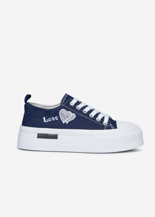 Denim Love Platform Sneakers 3