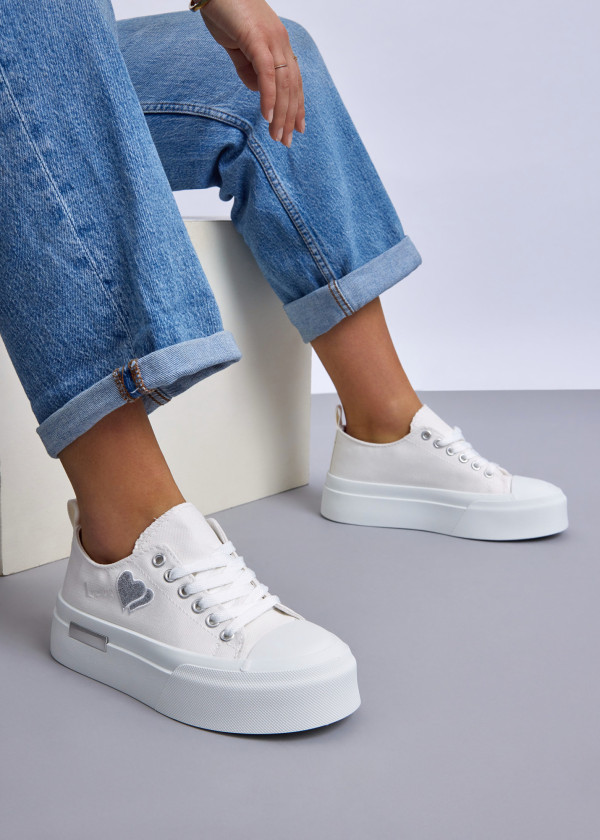 White Love Platform Sneakers 1