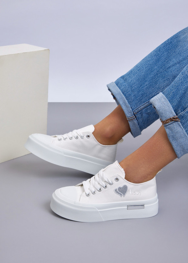 White Love Platform Sneakers 2