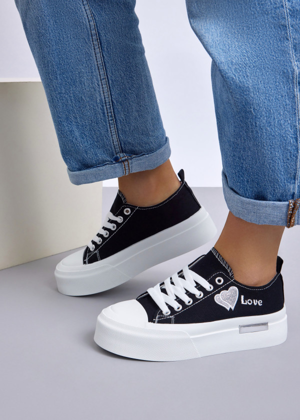 Black Love Platform Sneakers 4