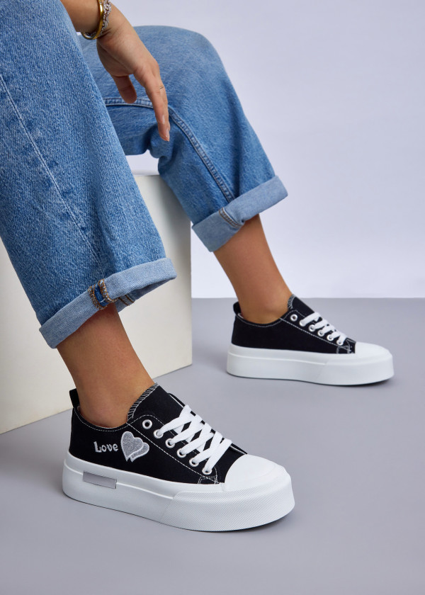 Black Love Platform Sneakers 1