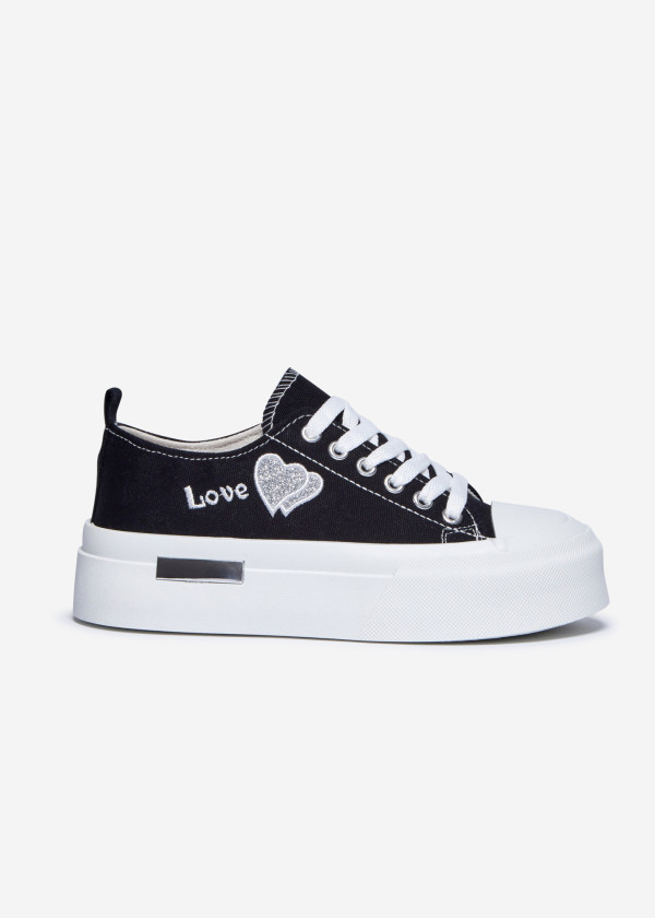 Black Love Platform Sneakers 3