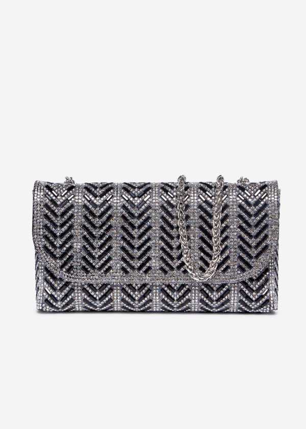 Black Crystal Clutch Bag