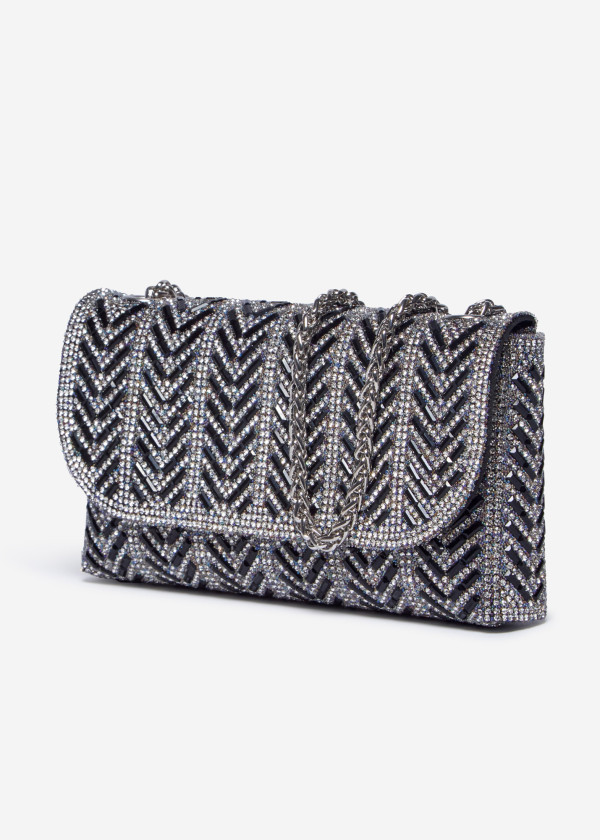 Black Crystal Clutch Bag 1