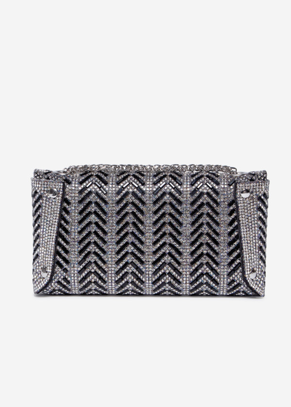 Black Crystal Clutch Bag 3