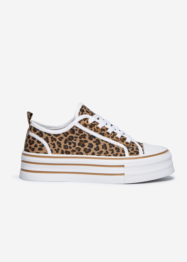 Animal Print Platform Sneakers 3