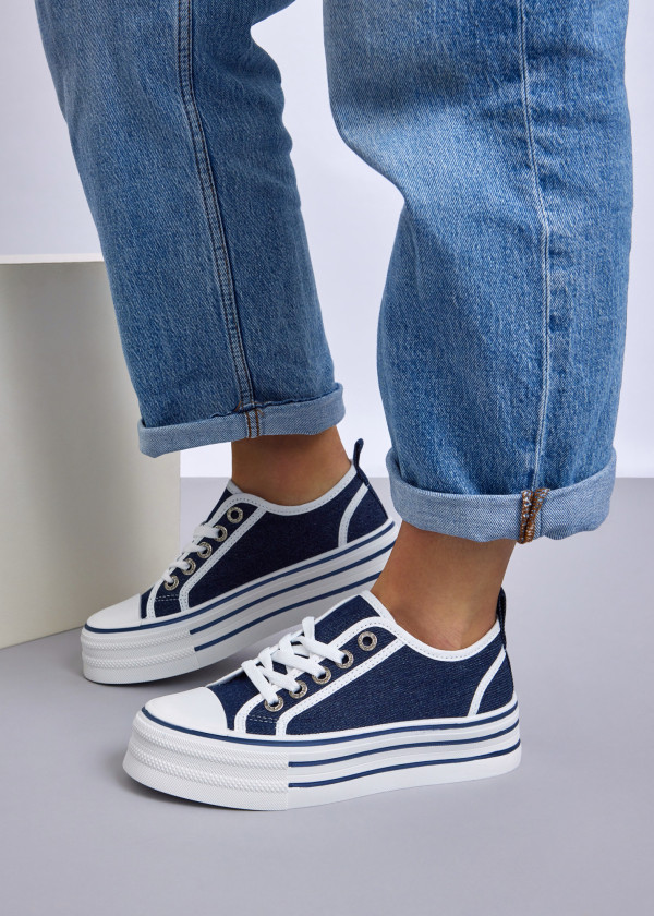 Denim Platform Sneakers