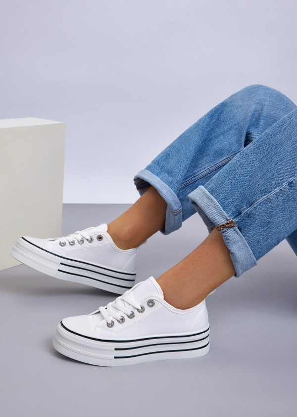 White Platform Sneakers 1