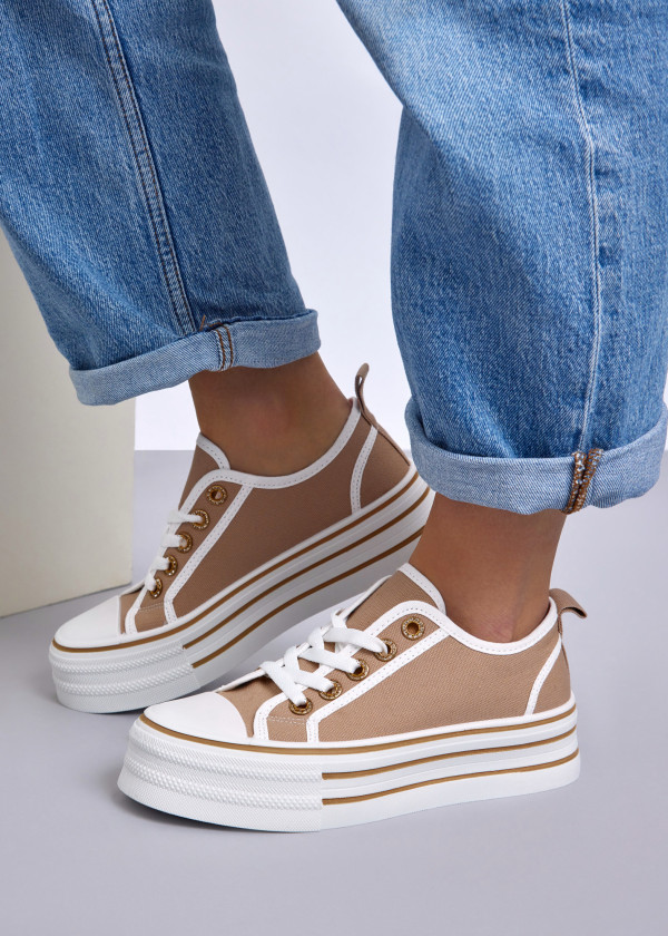 Khaki Platform Sneakers