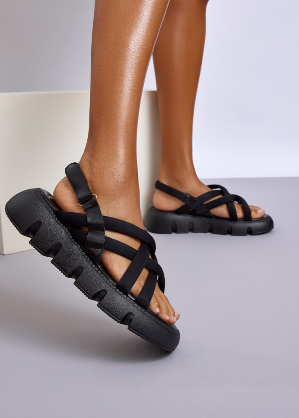 Black Luxe Adventure Sandals