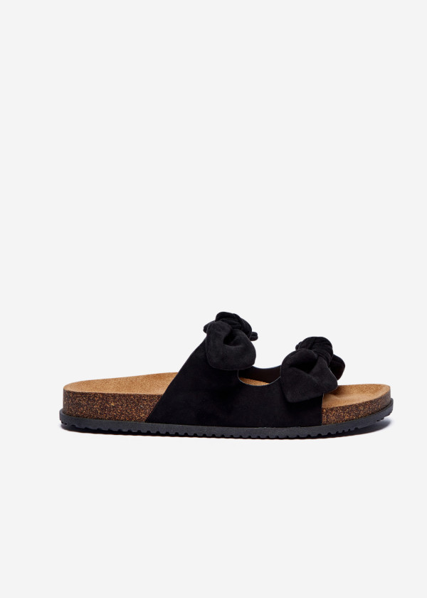 Black Bow Slide Sandals 3