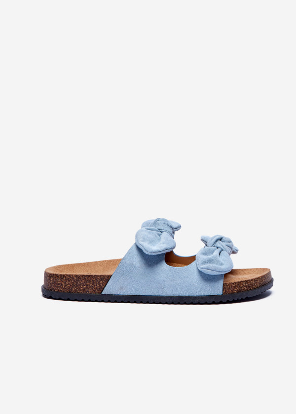 Blue Bow Slide Sandals 3