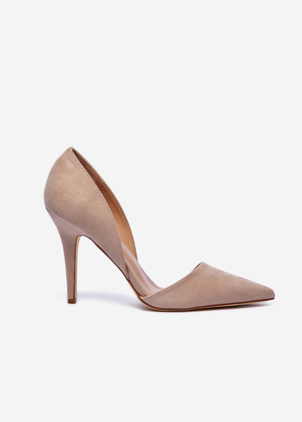 Nude Suede Stiletto Pumps 3