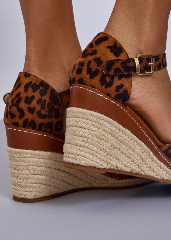 Leopard Print Closed-Toe Espadrille Wedge 2