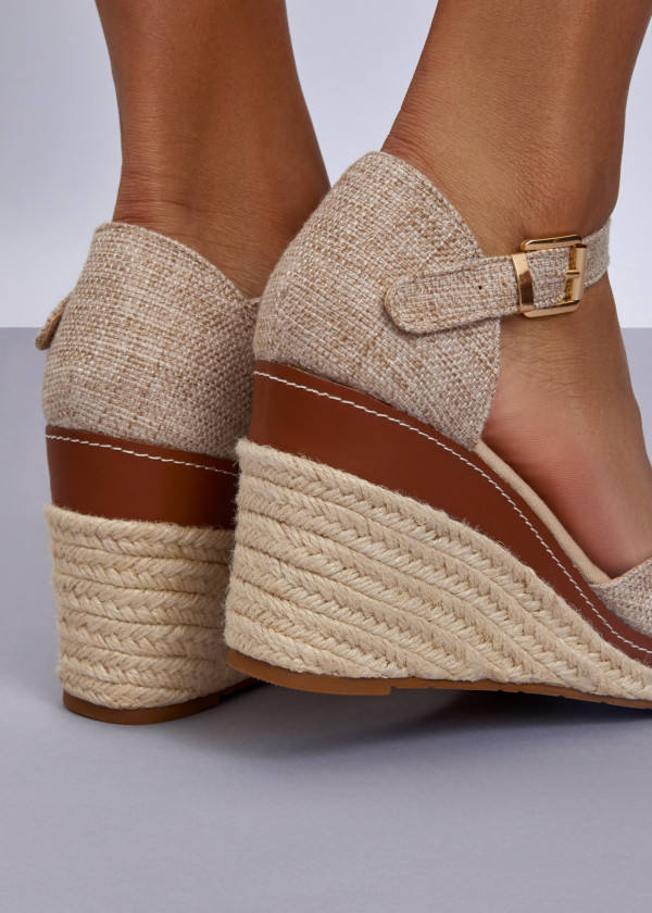 Khaki Espadrille Wedge Sandals 2
