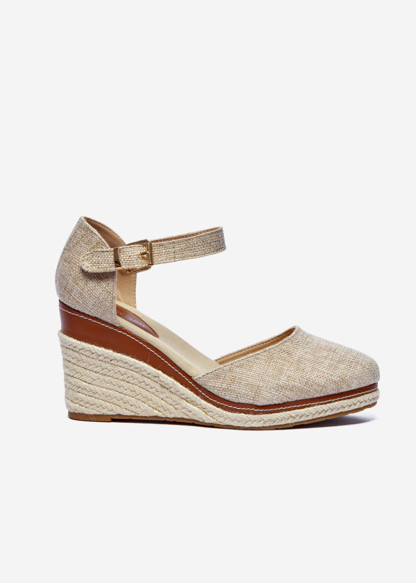 Khaki Espadrille Wedge Sandals 3