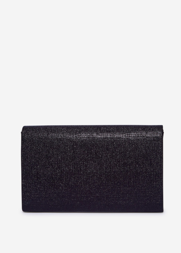 Black Glitter Envelope Evening Clutch Bag 2