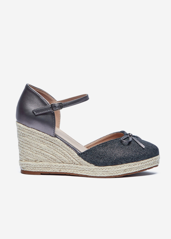 Chic Metallic Espadrille Wedge Heels with Ankle Strap 3
