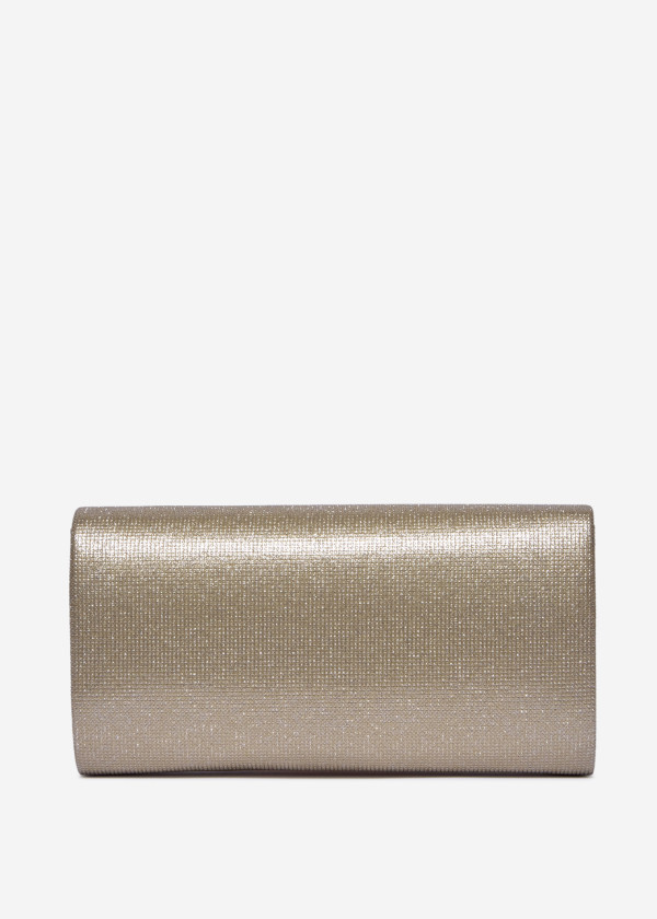 Gold Glitter Envelope Clutch Bag 2
