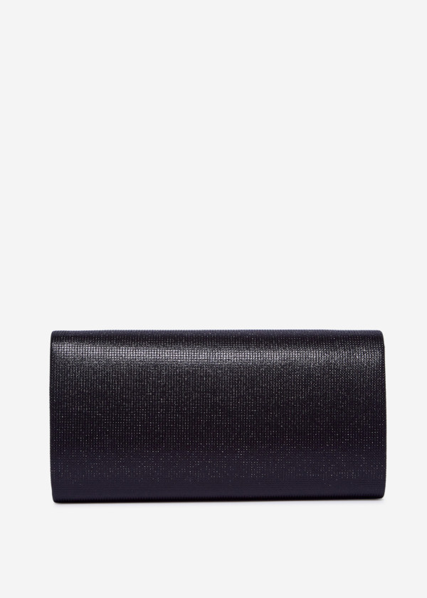 Black Glitter Envelope Clutch Bag 2