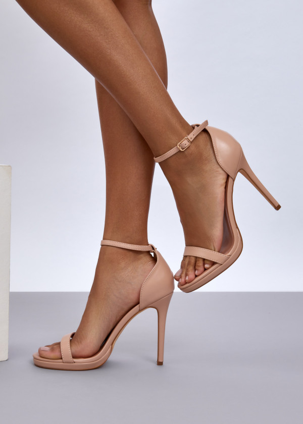 Nude Stiletto Heel Sandals 1