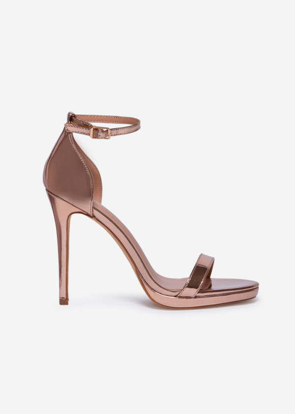 Rose Gold Stiletto Heel Sandals 3