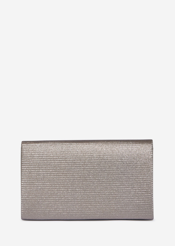 Rose Gold Glitter Clutch Bag with Chain 1