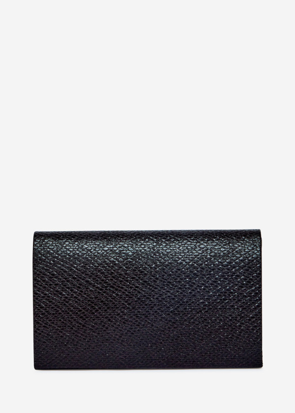 Black Envelope Clutch Bag with Silver Chain 1
