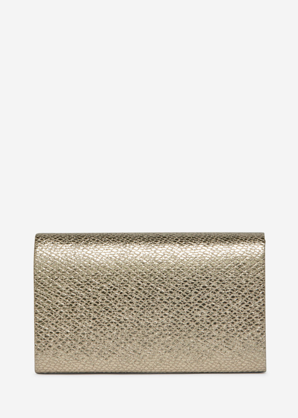 Gold Envelope Clutch Bag with Chain 1