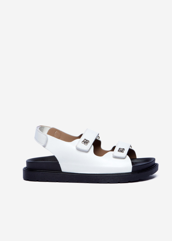 White Chunky Strap Sandals 3