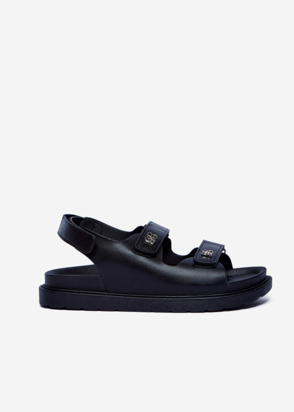 Black Chunky Strap Sandals 3