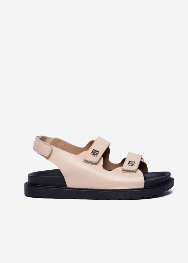 Beige Chunky Strap Sandals 3