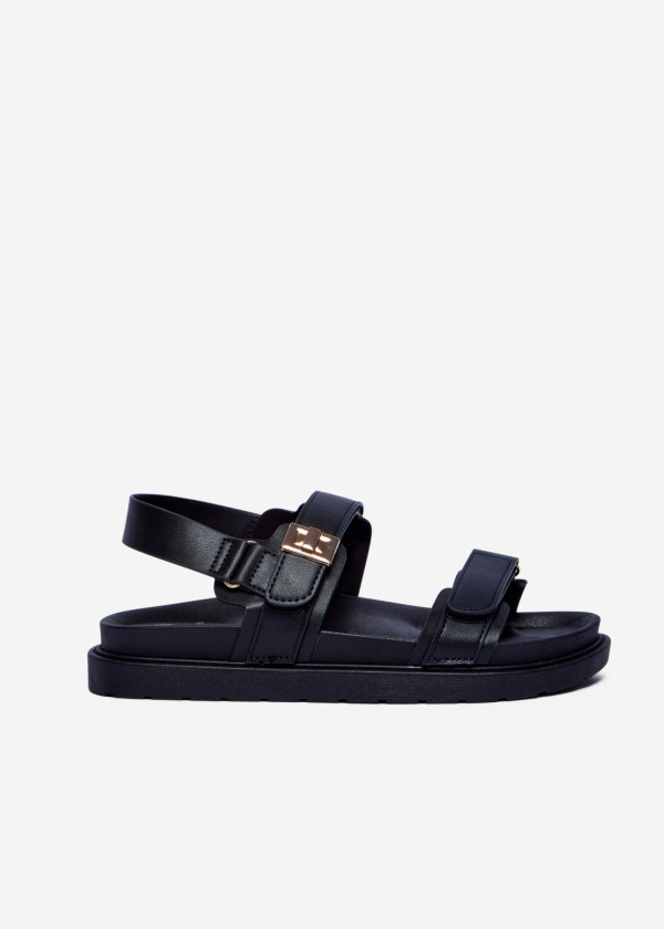 Black Flatform Sandals 3
