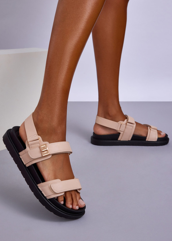Beige Flatform Sandals 2