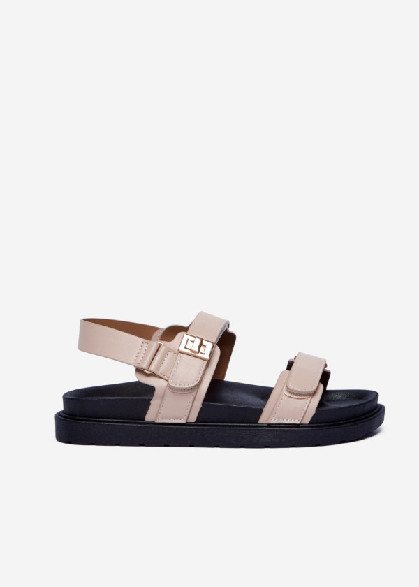 Beige Flatform Sandals 3