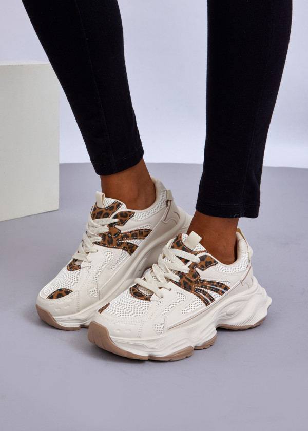 Beige Leopard Sneakers