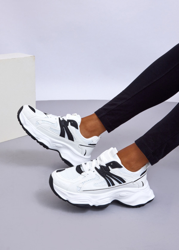 White/Black Chunky Sneakers 2