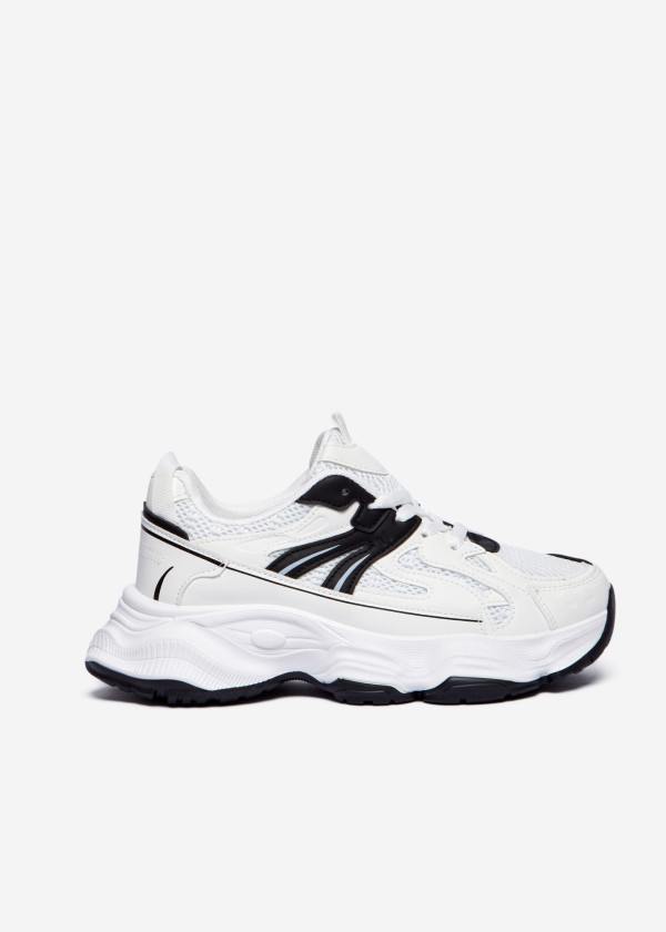 White/Black Chunky Sneakers 3