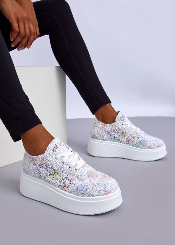 Multicolour Lace Platform Sneakers 1
