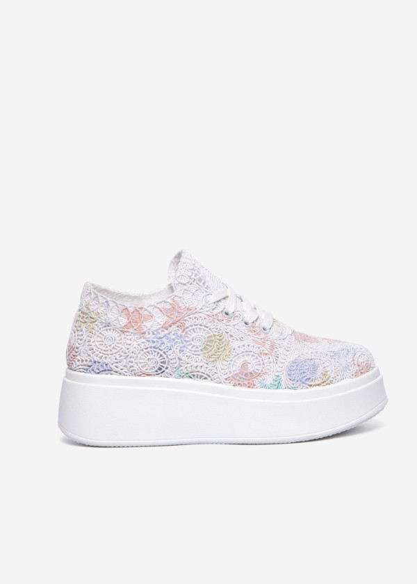 Multicolour Lace Platform Sneakers 3