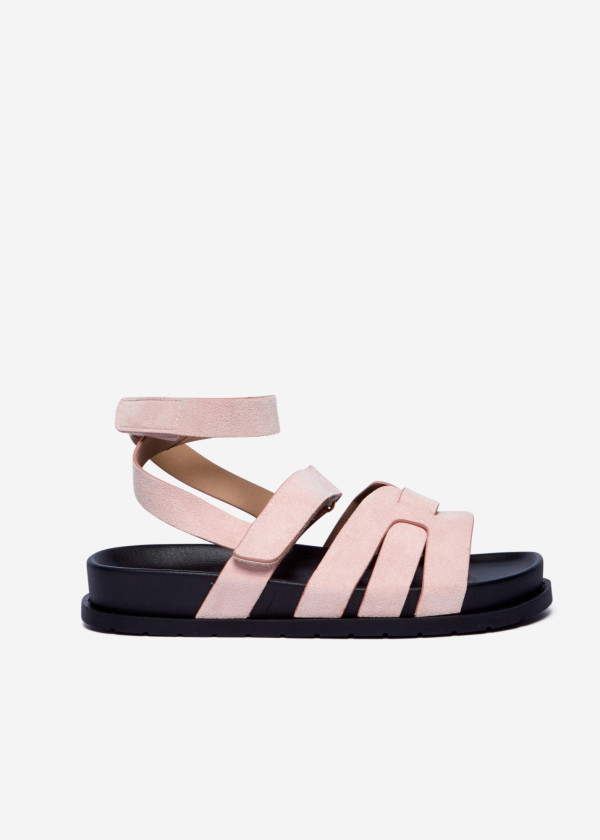 Pink Ankle Strap Gladiator Sandals: 3