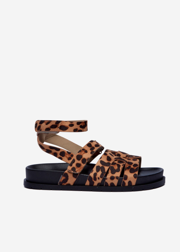 Leopard Ankle Strap Gladiator Sandals 3