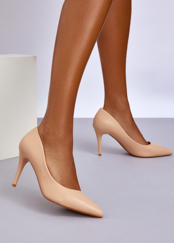 Nude Classic Pointed Toe Court Heels