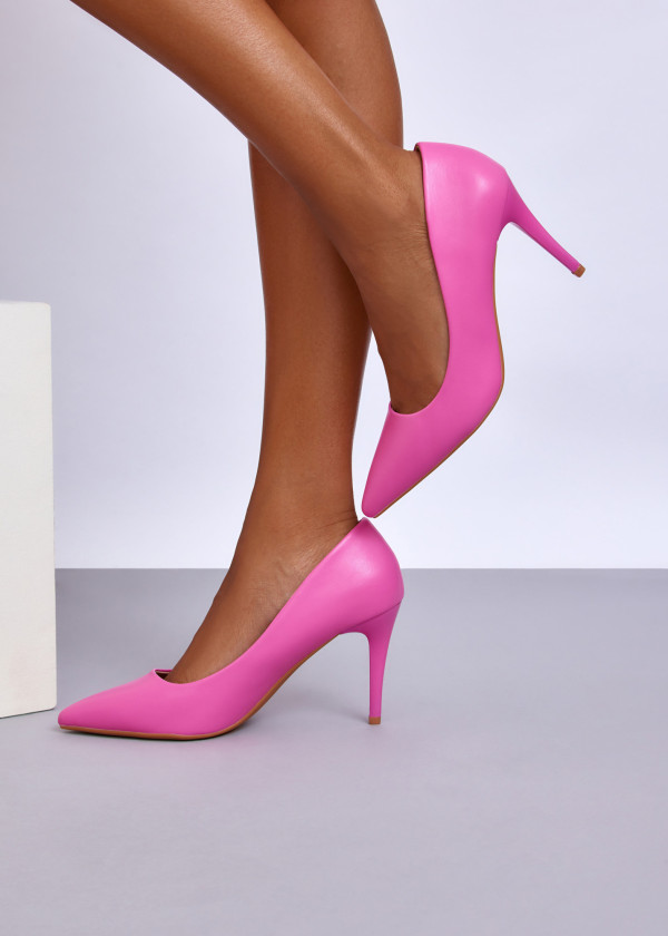 Pink Classic Pointed Toe Court Heels 1