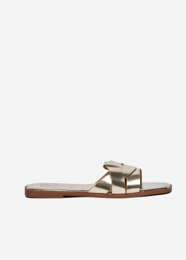 Gold Braided Flat Sliders 3