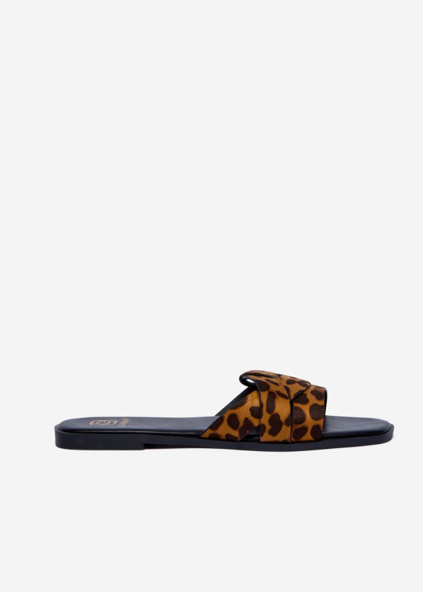Leopard Braided Flat Sliders 3