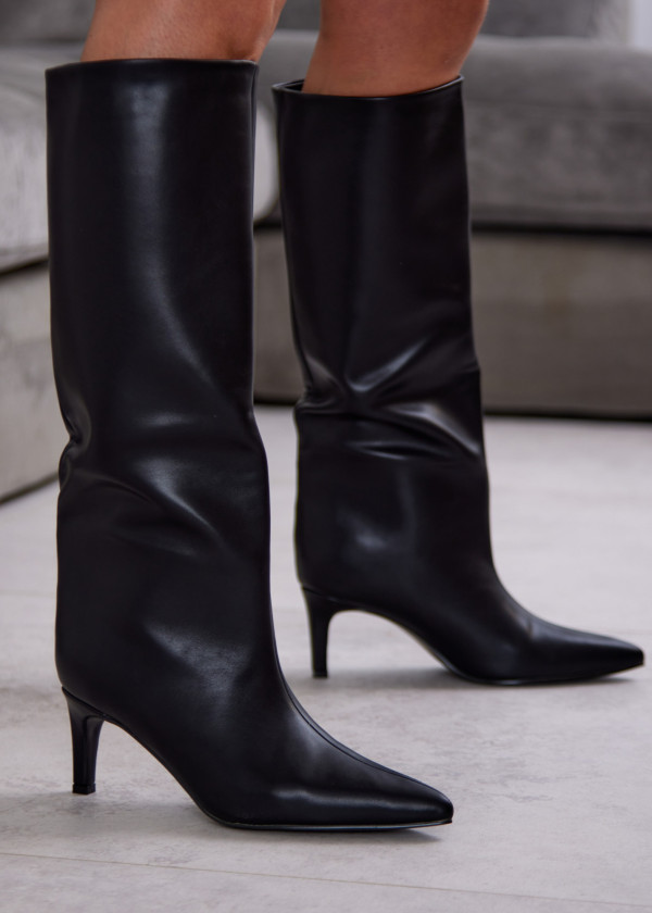 Black Stiletto Knee-High Boots 4